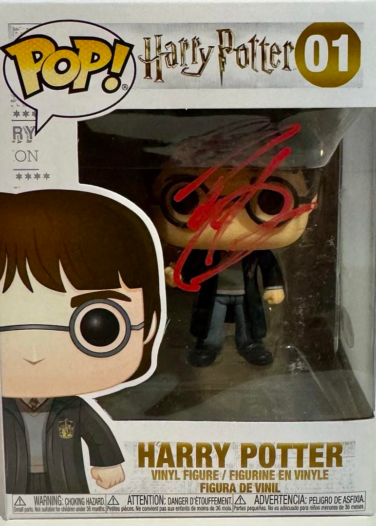 Daniel Radcliffe Signed Funko Pop #01 "Harry Potter" (Red Ink) - ACOA #03